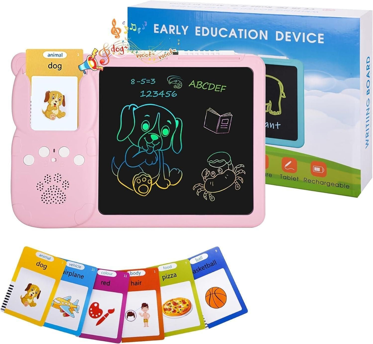 Talking Flash card With LCD Writing Tablet for Kids (224 Sight Words)