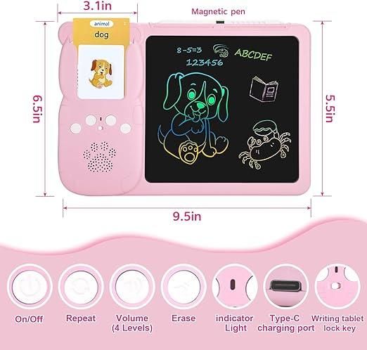 Talking Flash card With LCD Writing Tablet for Kids (224 Sight Words)