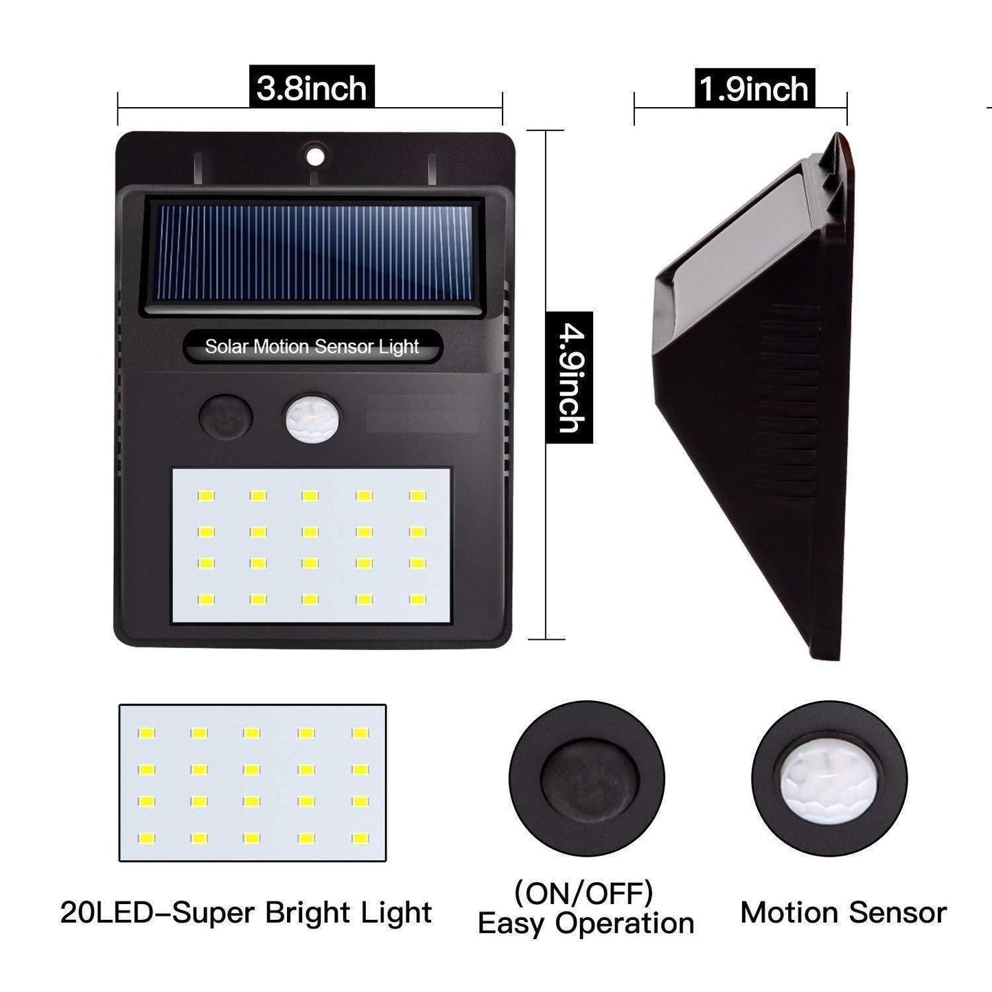 Solar Power Motion sensor LED Light