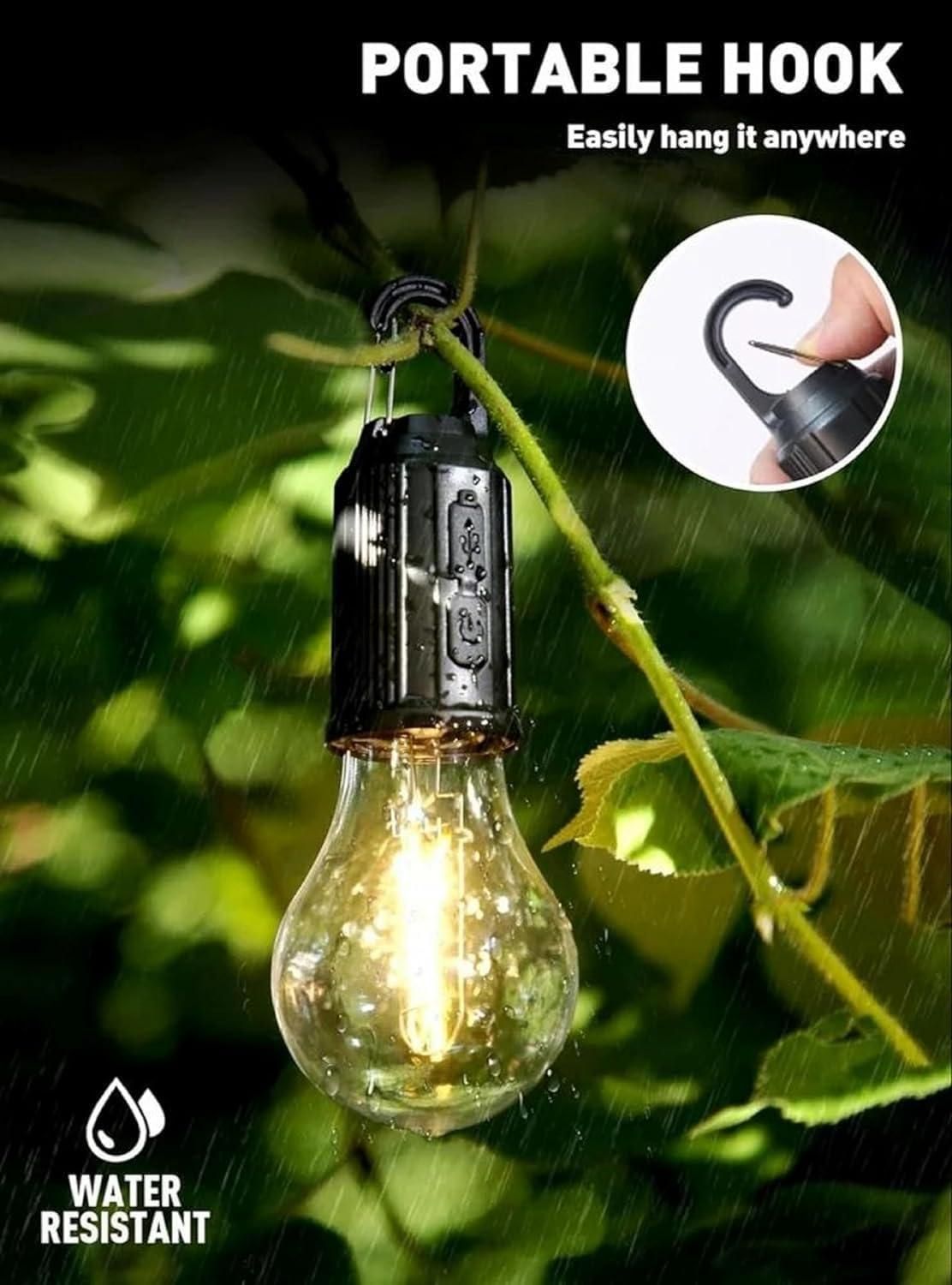 Decorative Hanging Bulb with 3 Modes Tent Lamp for Camping