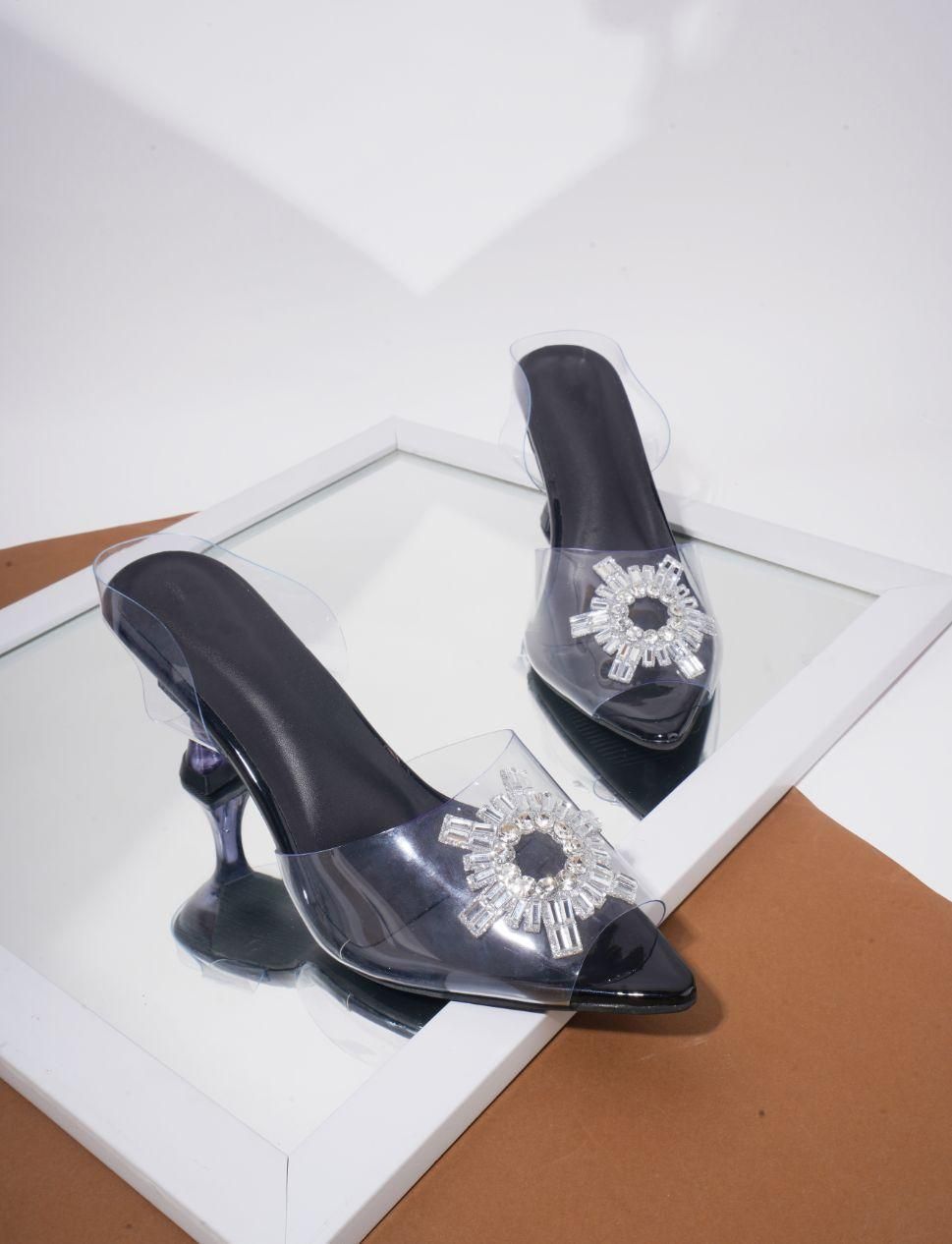 Transparent Sandal Spool/Stiletto Heel Pump Shoes